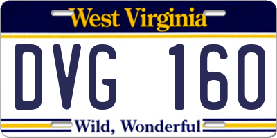 WV license plate DVG160