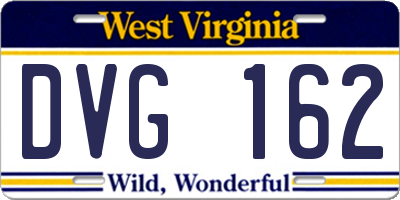 WV license plate DVG162