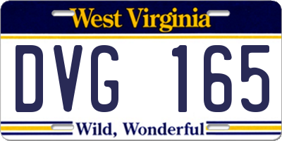 WV license plate DVG165