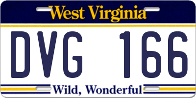 WV license plate DVG166
