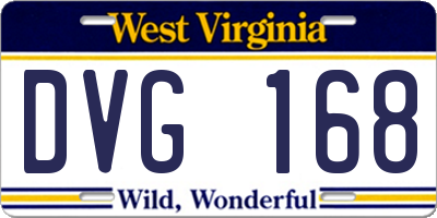 WV license plate DVG168