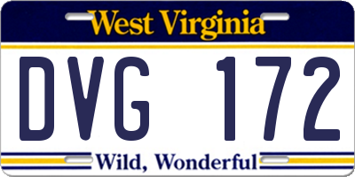 WV license plate DVG172