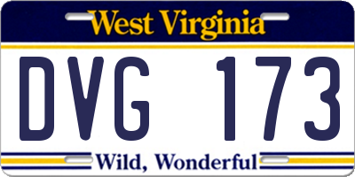 WV license plate DVG173