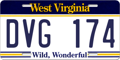 WV license plate DVG174