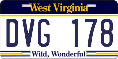 WV license plate DVG178