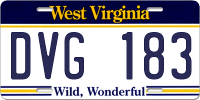 WV license plate DVG183