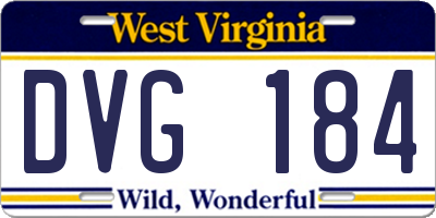 WV license plate DVG184