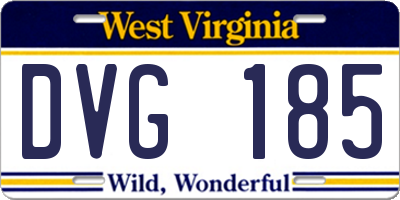 WV license plate DVG185