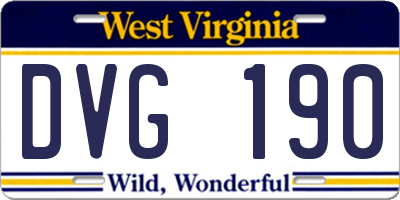 WV license plate DVG190