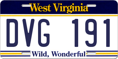 WV license plate DVG191