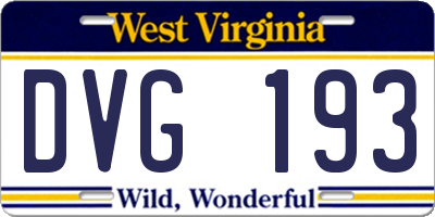 WV license plate DVG193