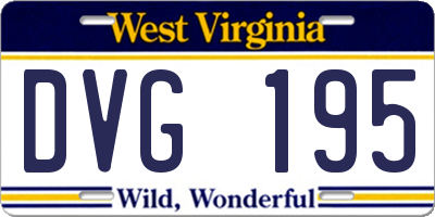 WV license plate DVG195