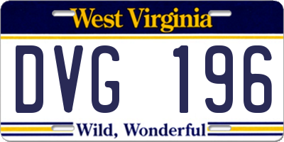 WV license plate DVG196