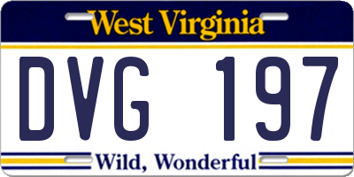 WV license plate DVG197