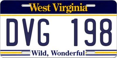 WV license plate DVG198