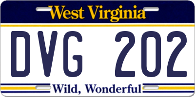 WV license plate DVG202