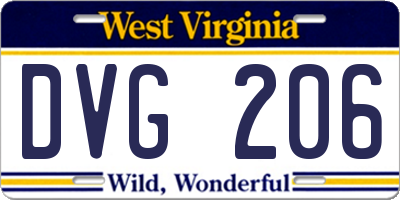 WV license plate DVG206