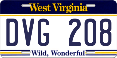WV license plate DVG208