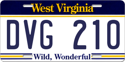 WV license plate DVG210