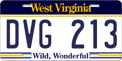 WV license plate DVG213