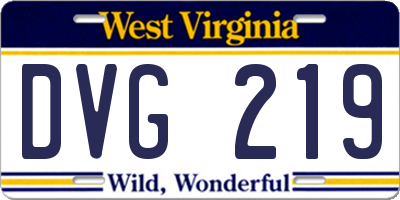 WV license plate DVG219