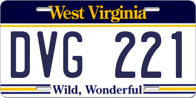 WV license plate DVG221