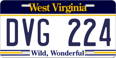 WV license plate DVG224