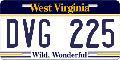 WV license plate DVG225