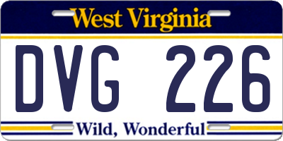 WV license plate DVG226