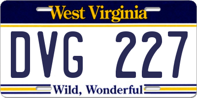 WV license plate DVG227