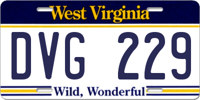 WV license plate DVG229