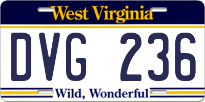 WV license plate DVG236