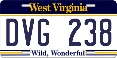 WV license plate DVG238