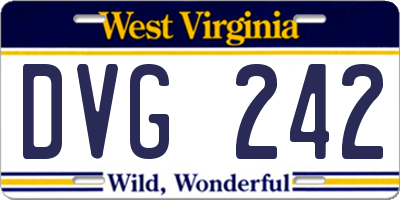 WV license plate DVG242