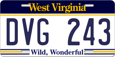 WV license plate DVG243