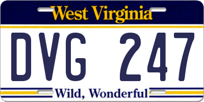 WV license plate DVG247