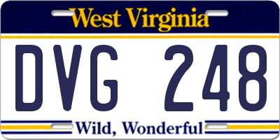 WV license plate DVG248
