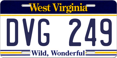WV license plate DVG249