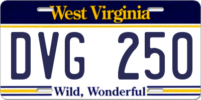 WV license plate DVG250