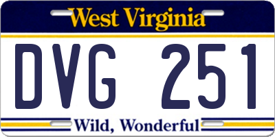 WV license plate DVG251