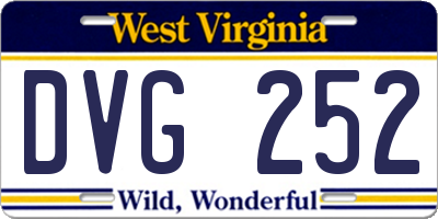 WV license plate DVG252