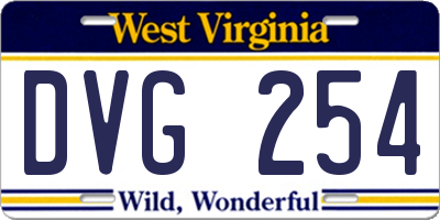 WV license plate DVG254