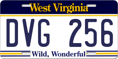 WV license plate DVG256