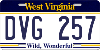 WV license plate DVG257