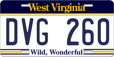 WV license plate DVG260