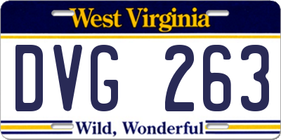 WV license plate DVG263