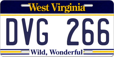 WV license plate DVG266