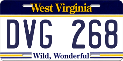 WV license plate DVG268
