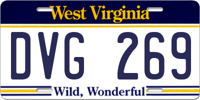 WV license plate DVG269