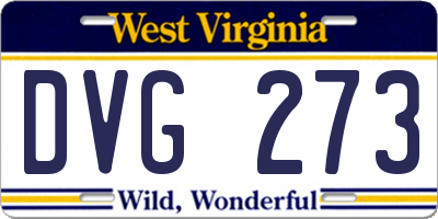 WV license plate DVG273